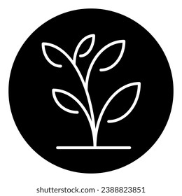 Icono sólido de planta en crecimiento. Pequeña ilustración vectorial de brote aislada en blanco. Diseño de estilo glifo de crecimiento, diseñado para web y aplicación. Eps 10