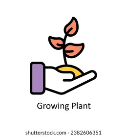 Growing Plant vector Filled outline Design illustration. Symbol on White background EPS 10 File 