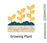 Growing Plant Vector Flat Icon Design illustration. Nature and ecology Symbol on White background EPS 10 File