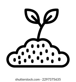 Diseño de iconos de línea de vectores de planta en crecimiento