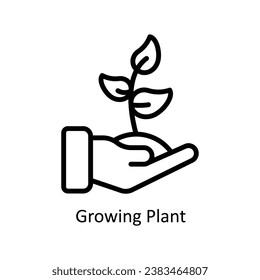Growing Plant vector outline  Design illustration. Symbol on White background EPS 10 File 