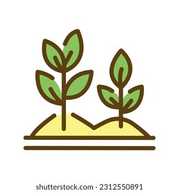 Growing plants color line icon. Garden service. Editable stroke.