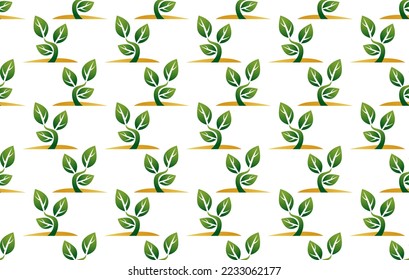 Plantas en crecimiento campo de imagen de fondo vectorial sin fisuras, hojas florales de papel pintado interminables con crecimiento de tallo, tema agrícola pic.