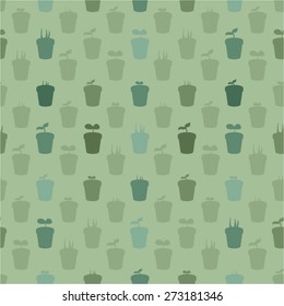 Growing plants in flowerpots vector background