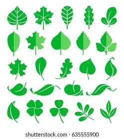 Growing plants. Leaf and grass shoots. Vector illustration in flat style