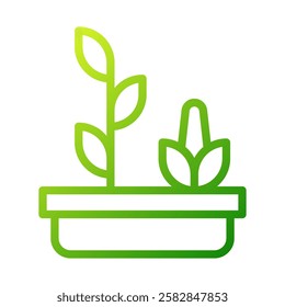Growing Plants in Pot Minimalist Vector Icon