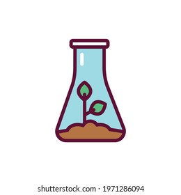 Growing plants in vitro color line icon. Isolated vector element. Outline pictogram for web page, mobile app, promo