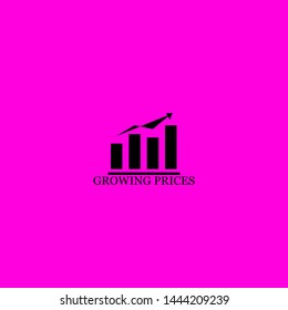 growing prices icon sign signifier vector