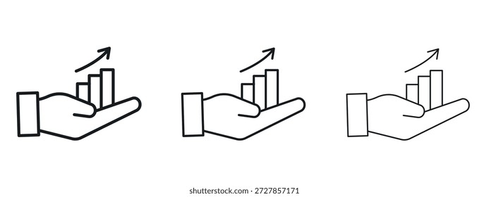 Plantilla de diseño de logotipo de Vector de icono de beneficio creciente. Gráficos de trazo editables.