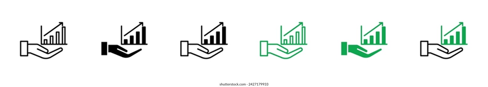 Conjunto de ilustración vectorial de beneficio creciente. Signo de aumento e ingreso adecuado para aplicaciones y sitios web de diseño de UI.