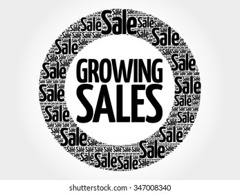 Growing Sales words cloud, business concept background