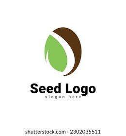 Growing seed logo design template. Fit for wheat farm, natural harvest, agronomy, rural country farming field