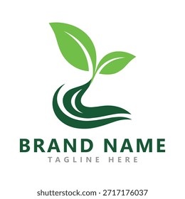 Growing seed logo design template. Suitable for agriculture