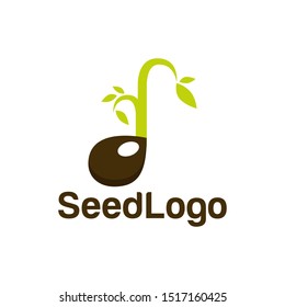 Growing Seed Logo Designs Vector Seed Stock Vector 
