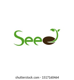 Growing Seed Logo Designs Vector Seed Stock Vector 