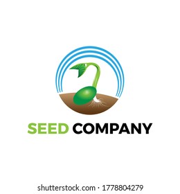 growing seed logo illustration for environtment agriculture farming gardening company