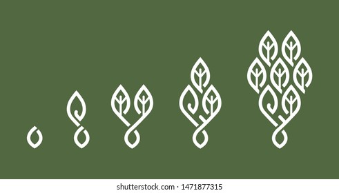 Growing Seed Plant Symbol background pattern