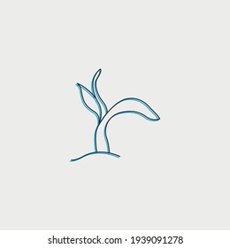 Growing seed -  spring icon. Line vector symbol design