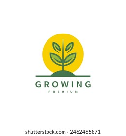 Growing seed vector illustration for farm garden logo design 