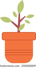 Growing seedling in flowerpot. Plant sprout stage icon isolated on white background