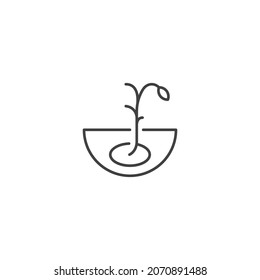 Growing seeds. Vector icon template