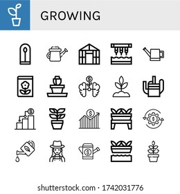 die Erzeugung einfacher Symbole. Enthält solche Symbole wie Pflanzen, Wasserkocher, Gewächshaus, Züchter, Gartenbau, Blumentopf, Wachstum, Prout, Einnahmen, können für Web, mobil und Logo verwendet werden