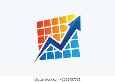 Growing Solar Panel Energy Logo Design Element