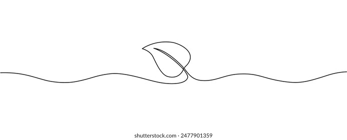 A growing sprout is drawn with one continuous line. Growing plants from seeds, sprouts, natural eco farming concept . Simple vector editable one line illustration