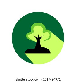 Growing sprout flat icon with long shadow. Vector graphic illustration.