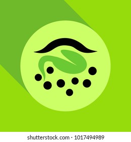 Growing sprout flat icon with long shadow. Vector graphic illustration.