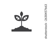 Growing sprout vector icon. filled flat sign for mobile concept and web design. Growing plant glyph icon. Symbol, logo illustration. Vector graphics