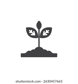 Vektorsymbol für wachsende Sprosse. gefülltes Flachschild für mobiles Konzept und Webdesign. Symbol für wachsende Pflanzensymbole. Symbol, Logo-Abbildung. Vektorgrafiken