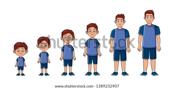 Growing Stages Boy Man Stock Vector (Royalty Free) 1389232907 ...