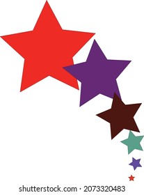 Estrella creciente en colores diferentes