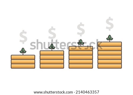 Growing stock coin vector illustration