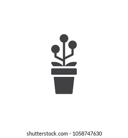 Growing technology plant in pot vector icon. filled flat sign for mobile concept and web design. simple solid icon. Symbol, logo illustration. Pixel perfect vector graphics