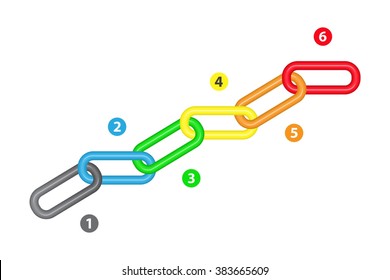 Growing Timeline / Bright Chain vector infographic template