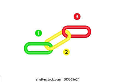 Growing Timeline / Bright Chain vector infographic template