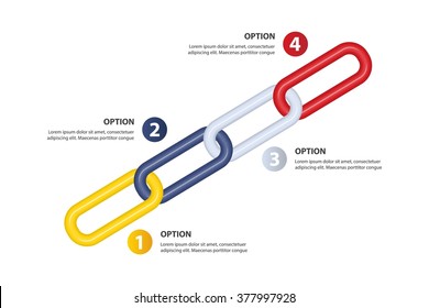 Growing Timeline / Value Chain Vector Infographic Template Consisting Of 4 Links