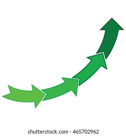 Growing Timeline - vector Infographic template, consisting of 4 arrows.  for  business