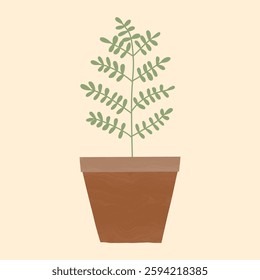 growing tree green sprouts rising from ceramic pot concept.