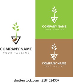 Growing tree logo design template