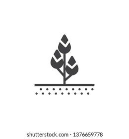 Growing tree plant vector icon. filled flat sign for mobile concept and web design. Spring flower growth glyph icon. Symbol, logo illustration. Pixel perfect vector graphics
