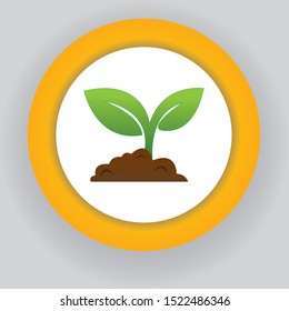 Growing tree seedling icon vector, green agriculture.
Organic product logo design
