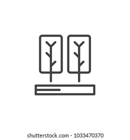 Growing trees outline icon. linear style sign for mobile concept and web design. Forest simple line vector icon. Symbol, logo illustration. Pixel perfect vector graphics