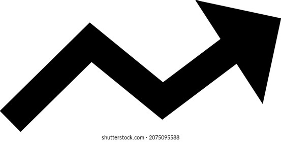 Icono de flecha de tendencia creciente con estilo plano. Icono de flecha de tendencia de crecimiento de vector aislado en un fondo blanco.
