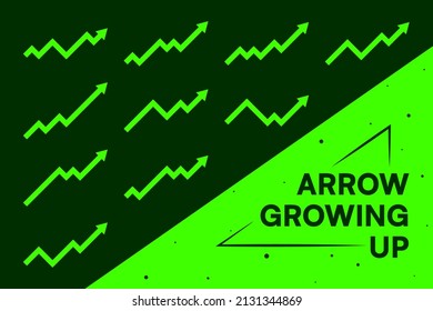 Growing trends in business with vector upwards arrow for chart design presentations.