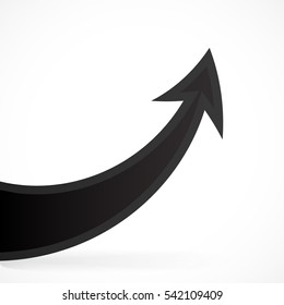 Growing upwards black arrow. Vector illustration for your graphic design.