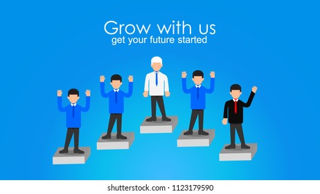 Growing up with us. Modern flat design concept of web page design for website and mobile website. Easy to edit and customize. Vector illustration