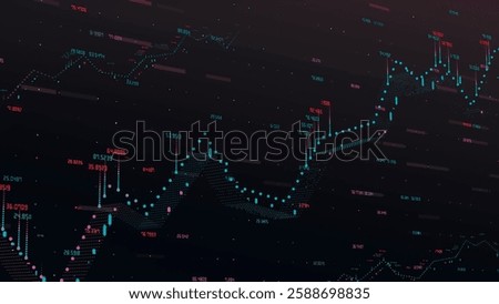 Growing virtual holographic graph of business growth, stocks. Development, planning and strategy, stock market, business progress, motivation or concept of success, opportunities, challenges and busin